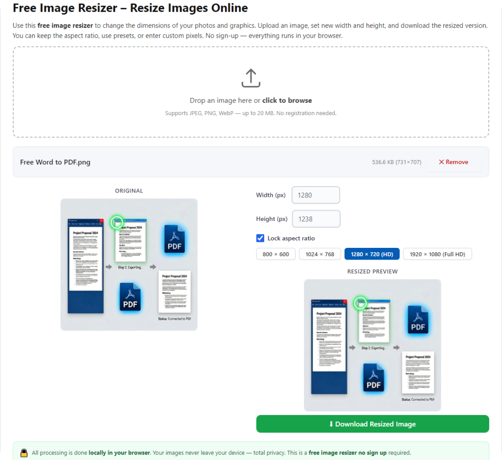 Free image resizer no watermark no login