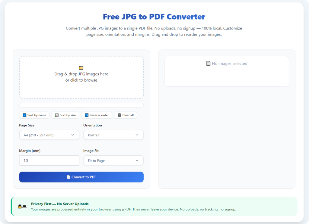 Free JPG to PDF Converter No Registration
