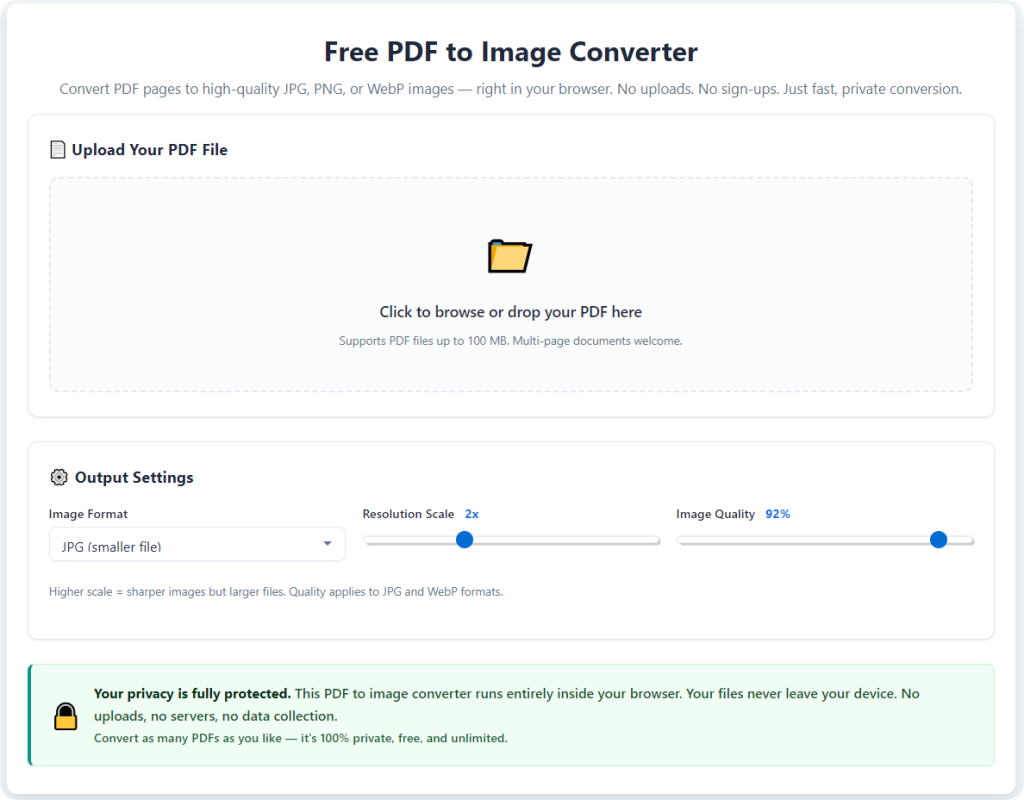 Free PDF to Image Converter No Registration Needed