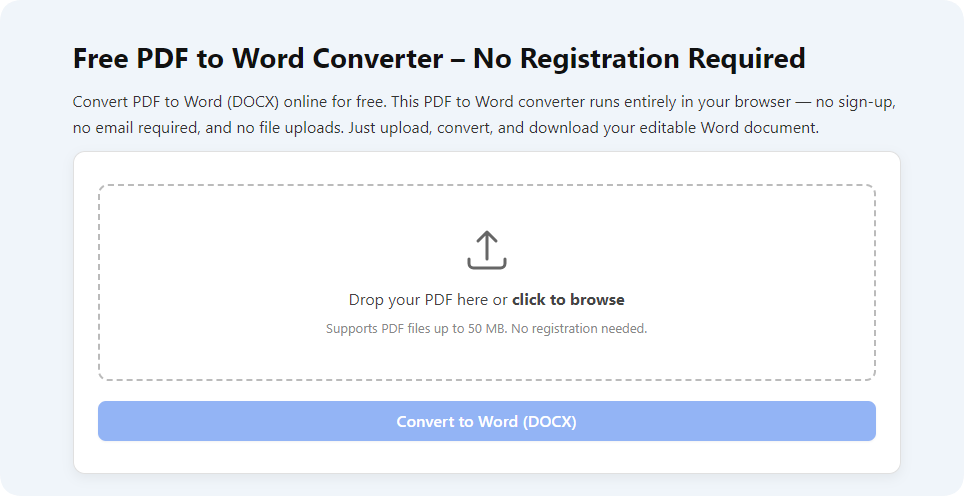 Free PDF to Word Converter