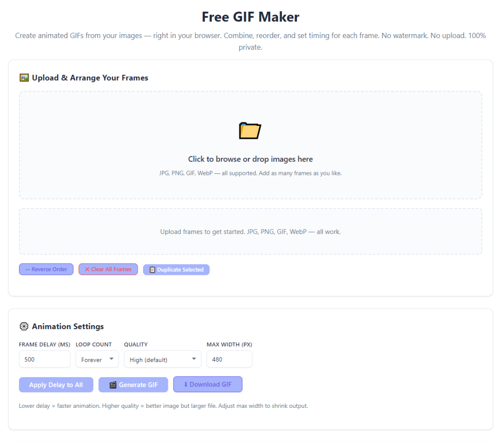 Free GIF Maker No Signup Required
