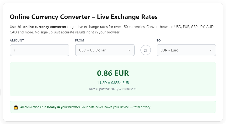 free online currency converter