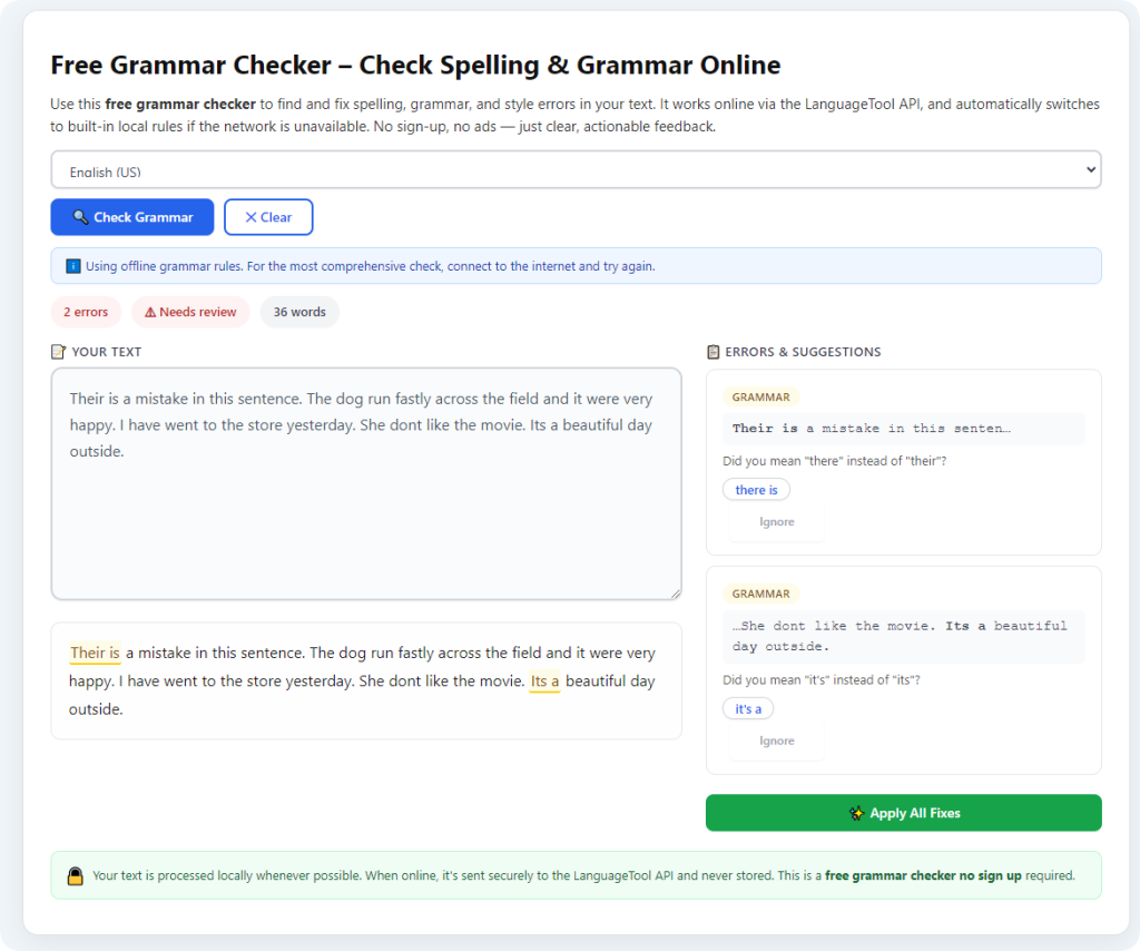 free grammar checker no sign up