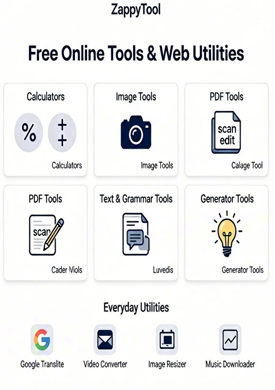 Free Online Tools & Web Utilities | ZappyTool