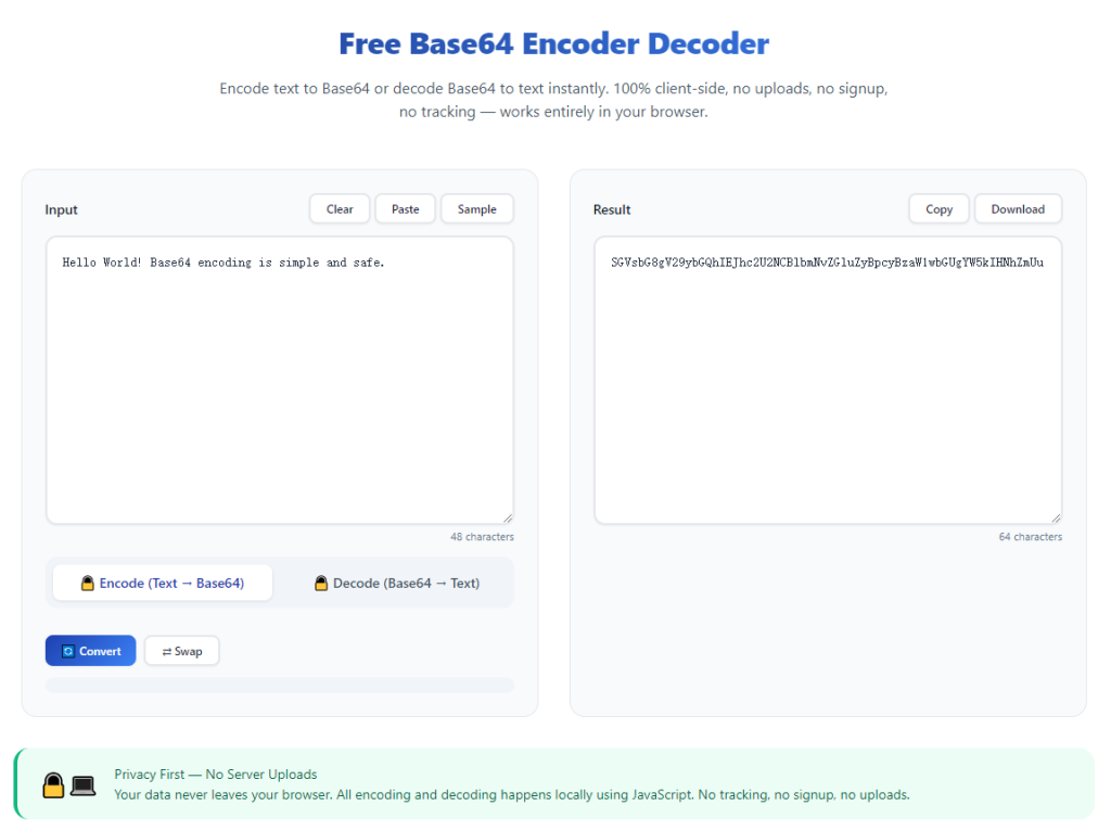 Free Base64 Encoder Decoder No Registration Required