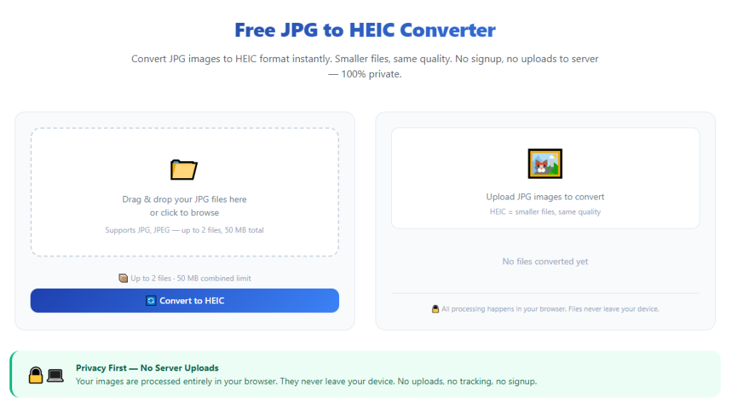 JPG to HEIC Converter Batch Multiple Photos