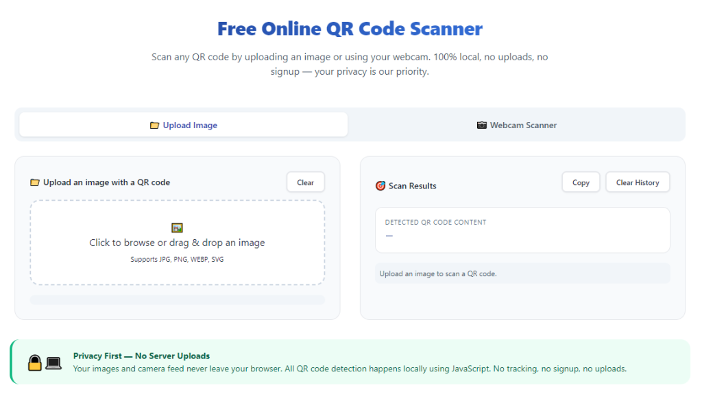 How to Use Online QR Code Scanner From Saved Photos