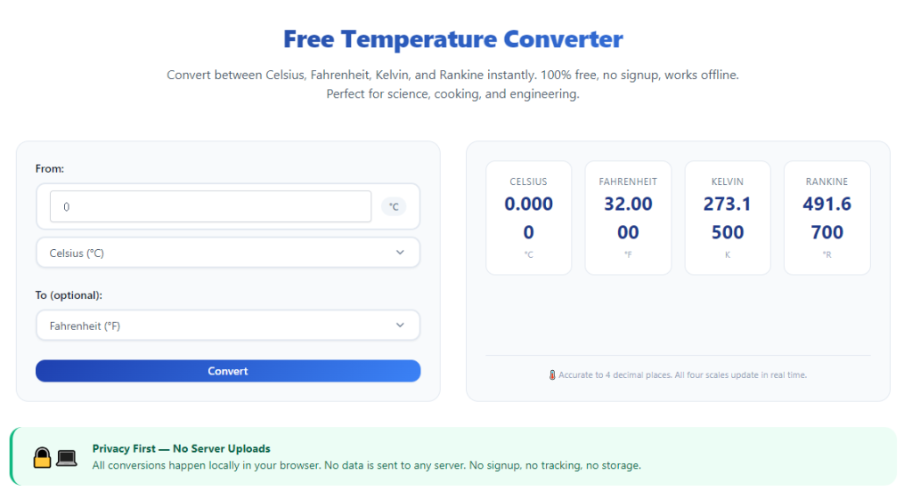 Free Temperature Converter No Registration Needed