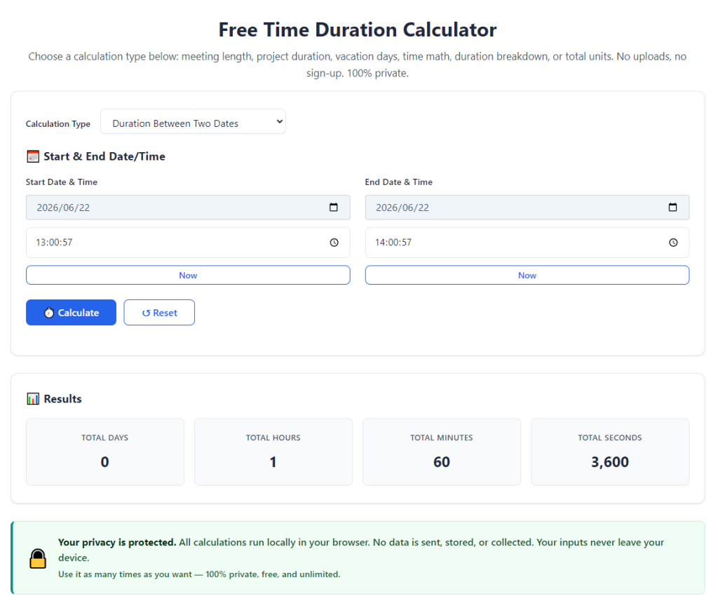 Time Duration Calculator Subtract Lunch Break Hours