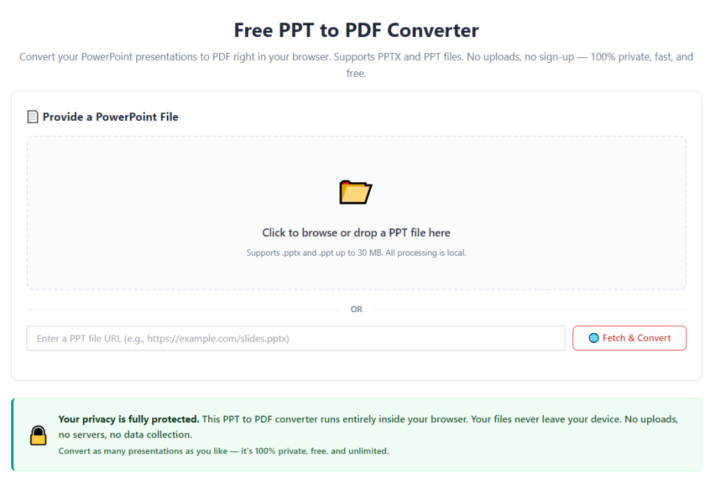 Free PPT to PDF Converter No Watermark No Signup