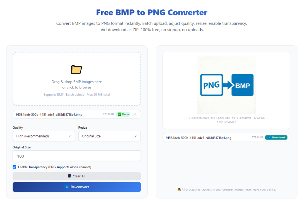 BMP to PNG converter no watermark free download