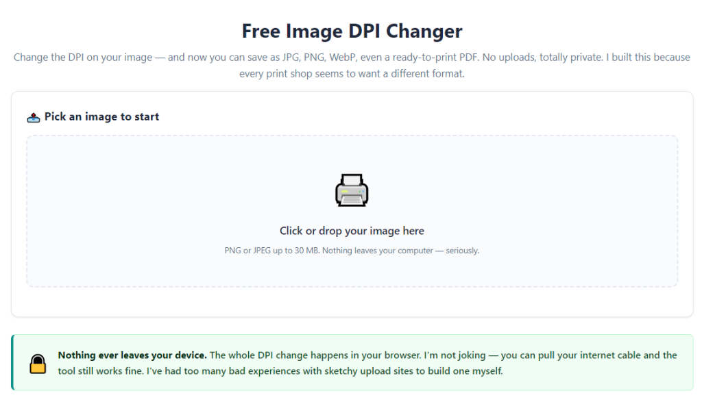 Image dpi changer without losing photo quality