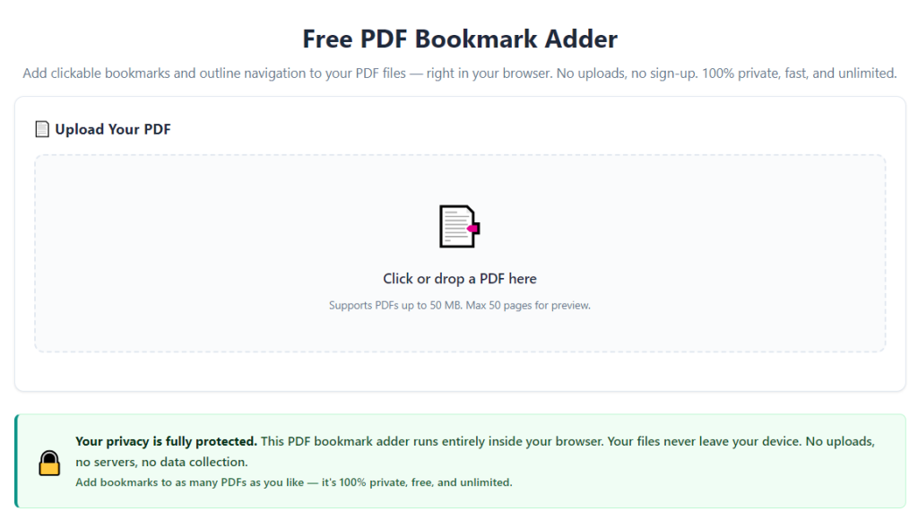 PDF Bookmark Adder No Watermark Free Online