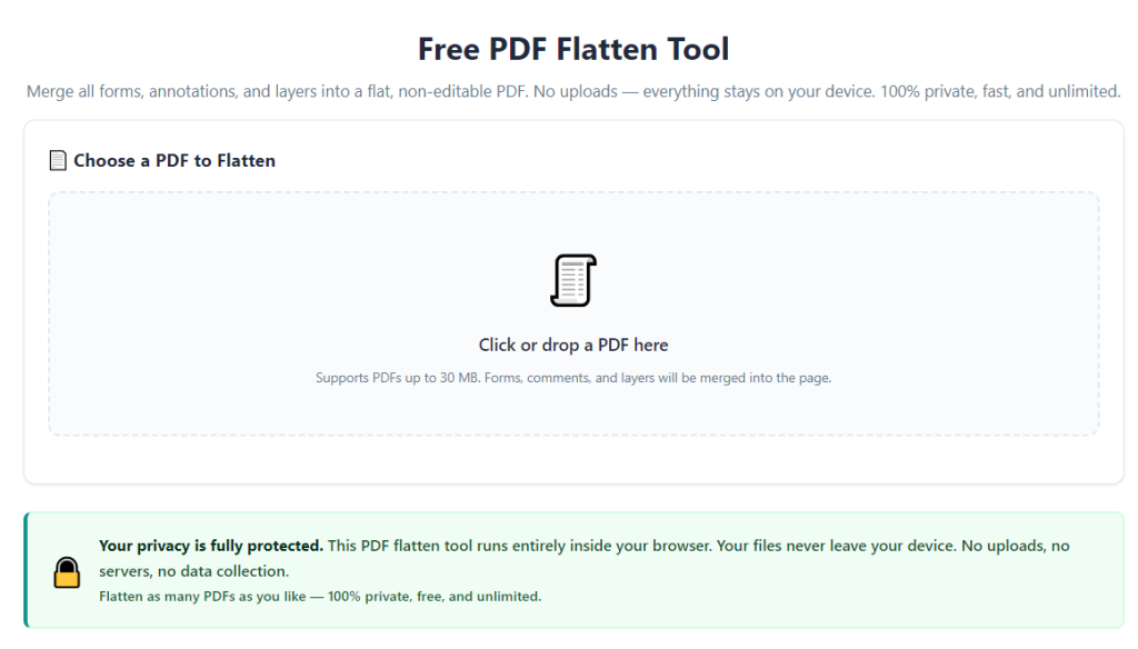 PDF Flatten Tool to Lock Fillable Form Fields