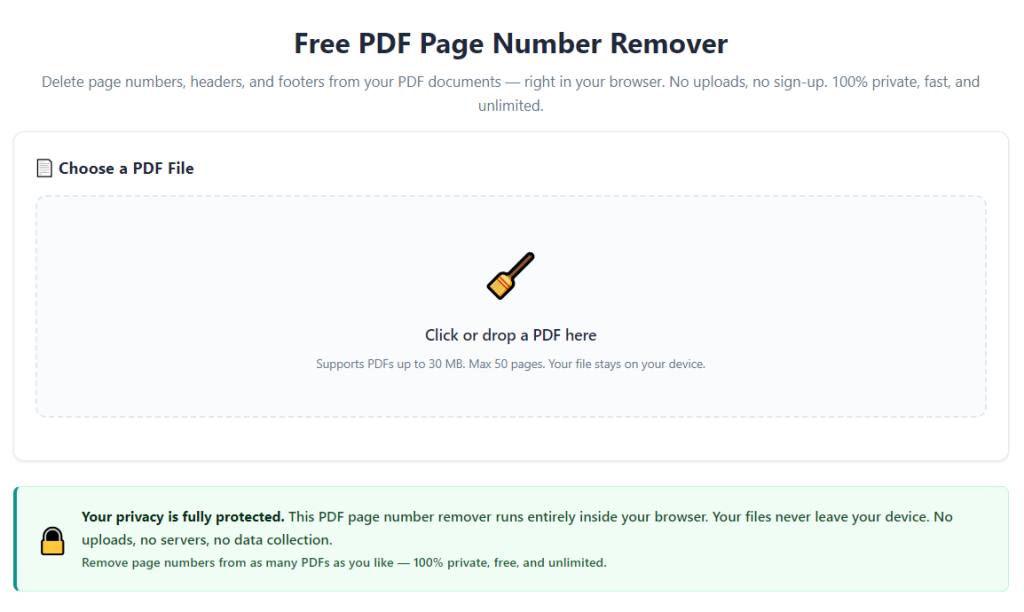 PDF Page Number Remover Delete Footer Numbers All Pages