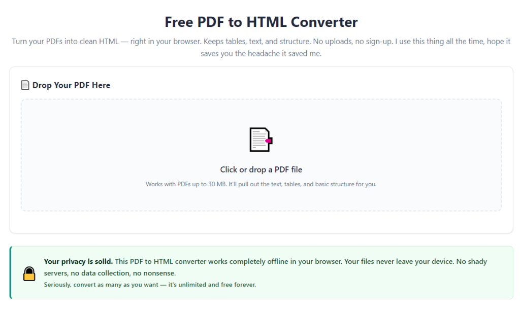 PDF to HTML converter with OCR for scanned files