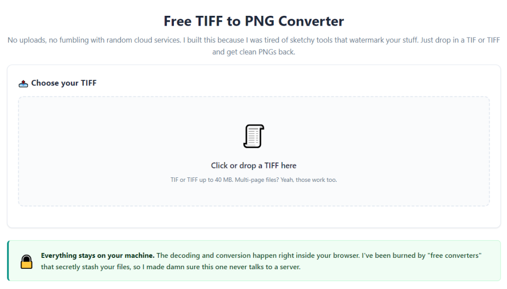 TIFF to PNG converter without losing image quality