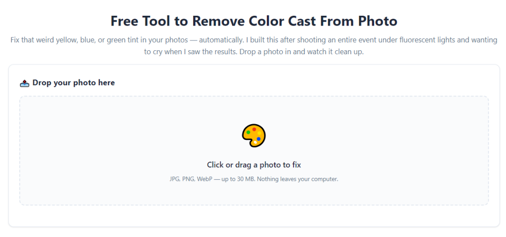 How to remove color cast from photo online free